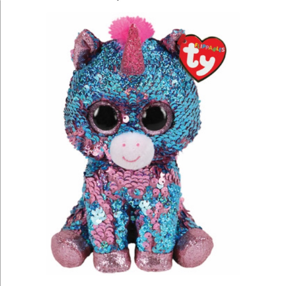 New Ty Flippable Celeste Unicorn Sequin Aqua